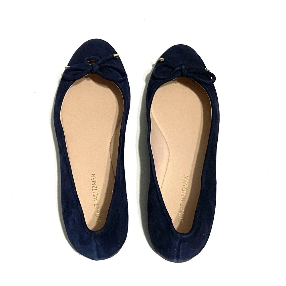 STUART WEITZMAN Womens Ballet Flats Gabby Almond Toe NEW Slip On Suede 5 M